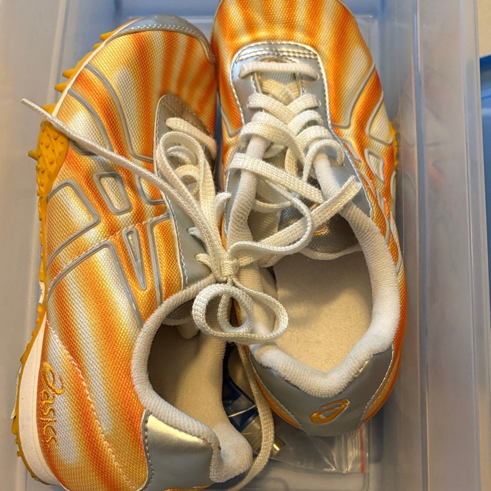 ASICS Vibrant Orange and White Track Shoes